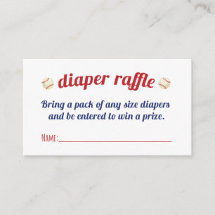 Kleine Slugger Diaper Raffle Cards Begleitkarte