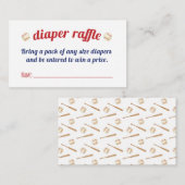 Kleine Slugger Diaper Raffle Cards Begleitkarte (Vorne/Hinten)