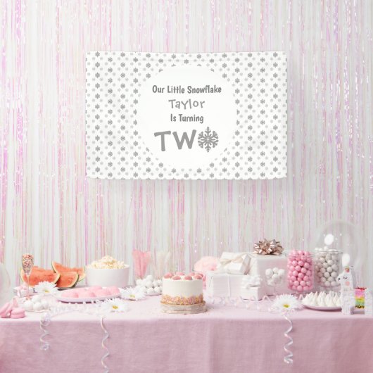 Kleine Snowflake 2. Geburtstag Banner (Party)