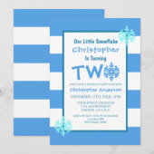 Kleine Snowflake 2. Geburtstag Einladung (Vorne/Hinten)
