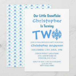 Kleine Snowflake 2. Geburtstag Einladung