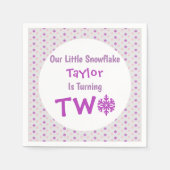 Kleine Snowflake 2. Geburtstag Serviette (Vorderseite)