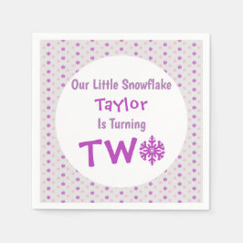 Kleine Snowflake 2. Geburtstag Serviette