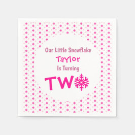 Kleine Snowflake 2. Geburtstag Serviette