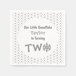 Kleine Snowflake 2. Geburtstag Serviette