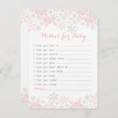 Kleine Snowflake Baby Dusche Wünsche für Baby Hinweiskarte (Vorne/Hinten)