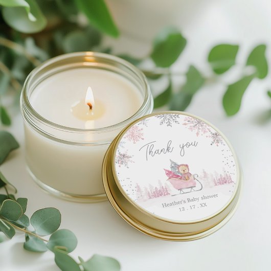 Kleine Snowflake Baby Duwer Gunst Runder Aufkleber