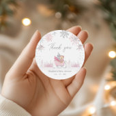 Kleine Snowflake Baby Duwer Gunst Runder Aufkleber