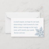 Kleine Snowflake Babydusche bringen ein Buch Mitteilungskarte (Vorderseite)