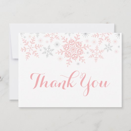 Kleine Snowflake Babydusche Danke (Vorderseite)