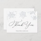 Kleine Snowflake Babydusche Danke (Vorne/Hinten)