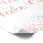 Kleine Snowflake Babydusche nehmen einen Gefälligk Poster (Ecke)