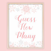 Kleine Snowflake Babydusche schätzt wie viele Spie Poster