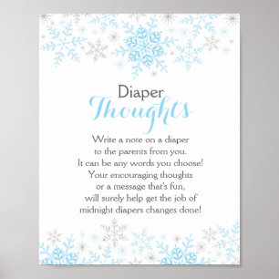 Kleine Snowflake Babydusche Windeln Gedanken signi Poster