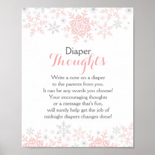 Kleine Snowflake Babydusche Windeln Gedanken signi Poster