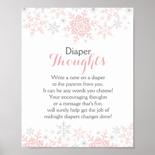 Kleine Snowflake Babydusche Windeln Gedanken signi Poster (Vorne)