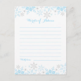 Kleine Snowflake Babydusche Worte des Ratgebers Hinweiskarte