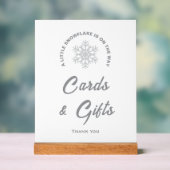 Kleine Snowflake Babyduschkarten & Geschenkssigne Acrylschild (Neutral)