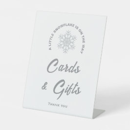 Kleine Snowflake Babyduschkarten & Geschenkssigne Sockelschild