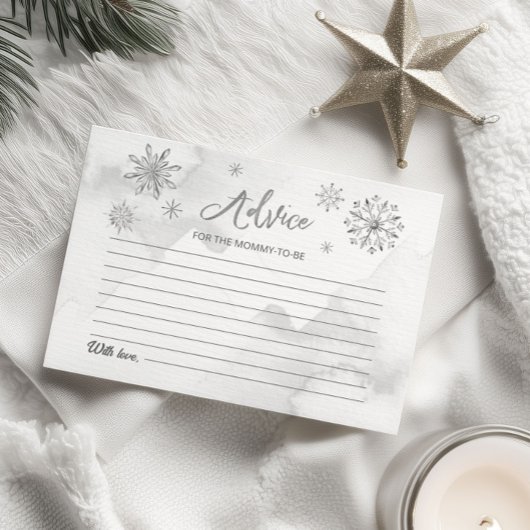 Kleine Snowflake Babyduschratenkarte Einladung