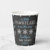 Kleine Snowflake Boys Winter Baby Dusche Pappbecher (Rückseite)