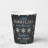 Kleine Snowflake Boys Winter Baby Dusche Pappbecher (Vorderseite)