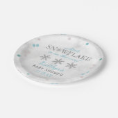 Kleine Snowflake Boys Winter Baby Dusche Pappteller (Schrägansicht)