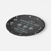 Kleine Snowflake Boys Winter Baby Dusche Pappteller (Schrägansicht)