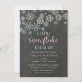 Kleine Snowflake Chalkboard Babydusche Einladung (Vorderseite)