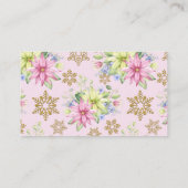 Kleine Snowflake Floral Diaper Raffle Baby Dusche Begleitkarte (Rückseite)