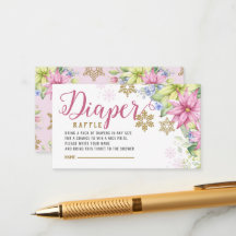 Kleine Snowflake Floral Diaper Raffle Baby Dusche