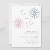 Kleine Snowflake-Gender-Party Einladung (Vorderseite)