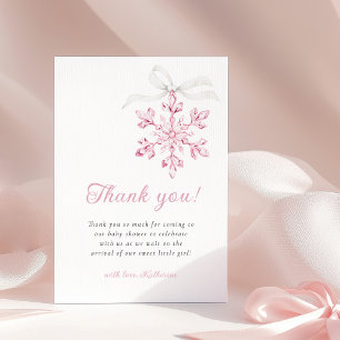 Kleine Snowflake Minimal Girl Babydusche Dankeskarte