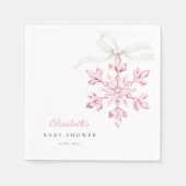 Kleine Snowflake Pink Babydusche Serviette (Vorderseite)