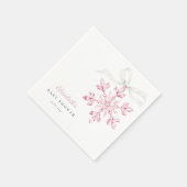 Kleine Snowflake Pink Babydusche Serviette (Ecke)