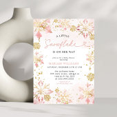 Kleine Snowflake Pink Bläserbärendusche Einladung