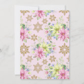 Kleine Snowflake Pink Blumenstrollendusche Einladung (Rückseite)