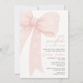 Kleine Snowflake Pink Coquette Bow Baby Dusche Einladung (Vorderseite)