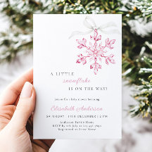 Kleine Snowflake Pink Girl Babydusche