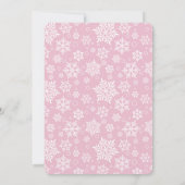 Kleine Snowflake Pink-Halbpension Kinderdusche Einladung (Rückseite)