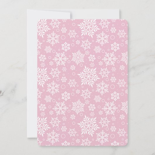 Kleine Snowflake Pink-Halbpension Kinderdusche Einladung (Rückseite)