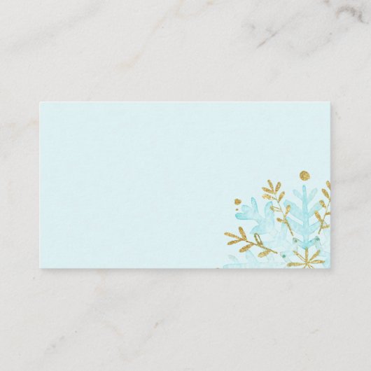 Kleine Snowflake-Windeln-Umschließkarte Begleitkarte (Rückseite)