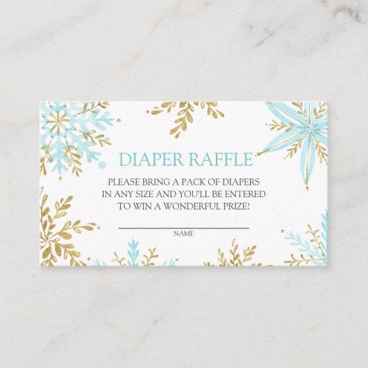Kleine Snowflake-Windeln-Umschließkarte Begleitkarte (Vorderseite)