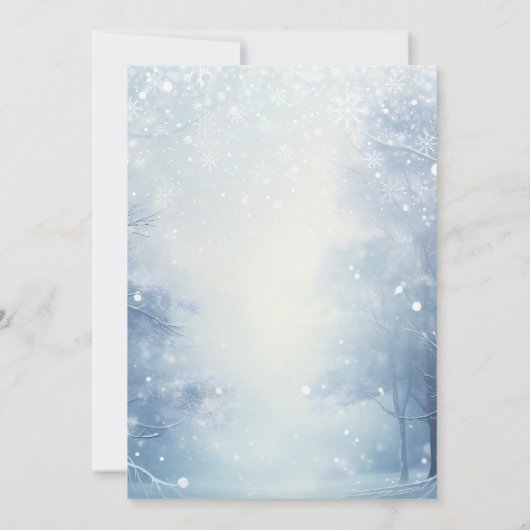 Kleine Snowflake Winter Baby Dusche Einladung (Rückseite)