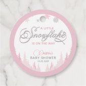 Kleine Snowflake Winter Baby Dusche Geschenkanhänger (Rückseite)