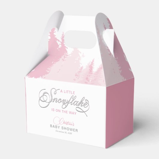 Kleine Snowflake Winter Baby Dusche Geschenkschachtel (Vorderseite)