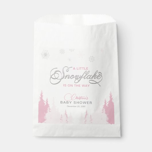 Kleine Snowflake Winter Baby Dusche Geschenktütchen (Vorderseite)