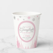 Kleine Snowflake Winter Baby Dusche Pappbecher (Rückseite)