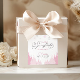 Kleine Snowflake Winter Baby Dusche Quadratischer Aufkleber