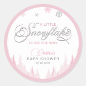 Kleine Snowflake Winter Baby Dusche Runder Aufkleber (Vorderseite)
